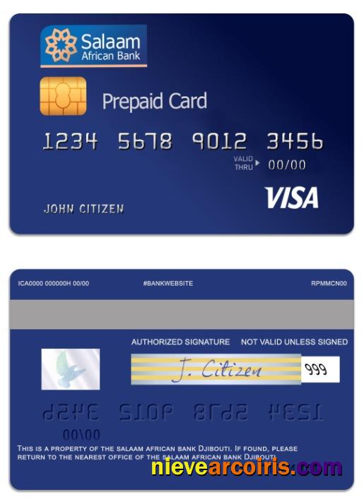 Djibouti The Salaam African bank visa prepaid card